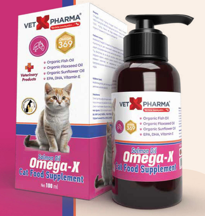 VetXPharma Omega-X Salmon Oil Kedi Gıda Takviyesi