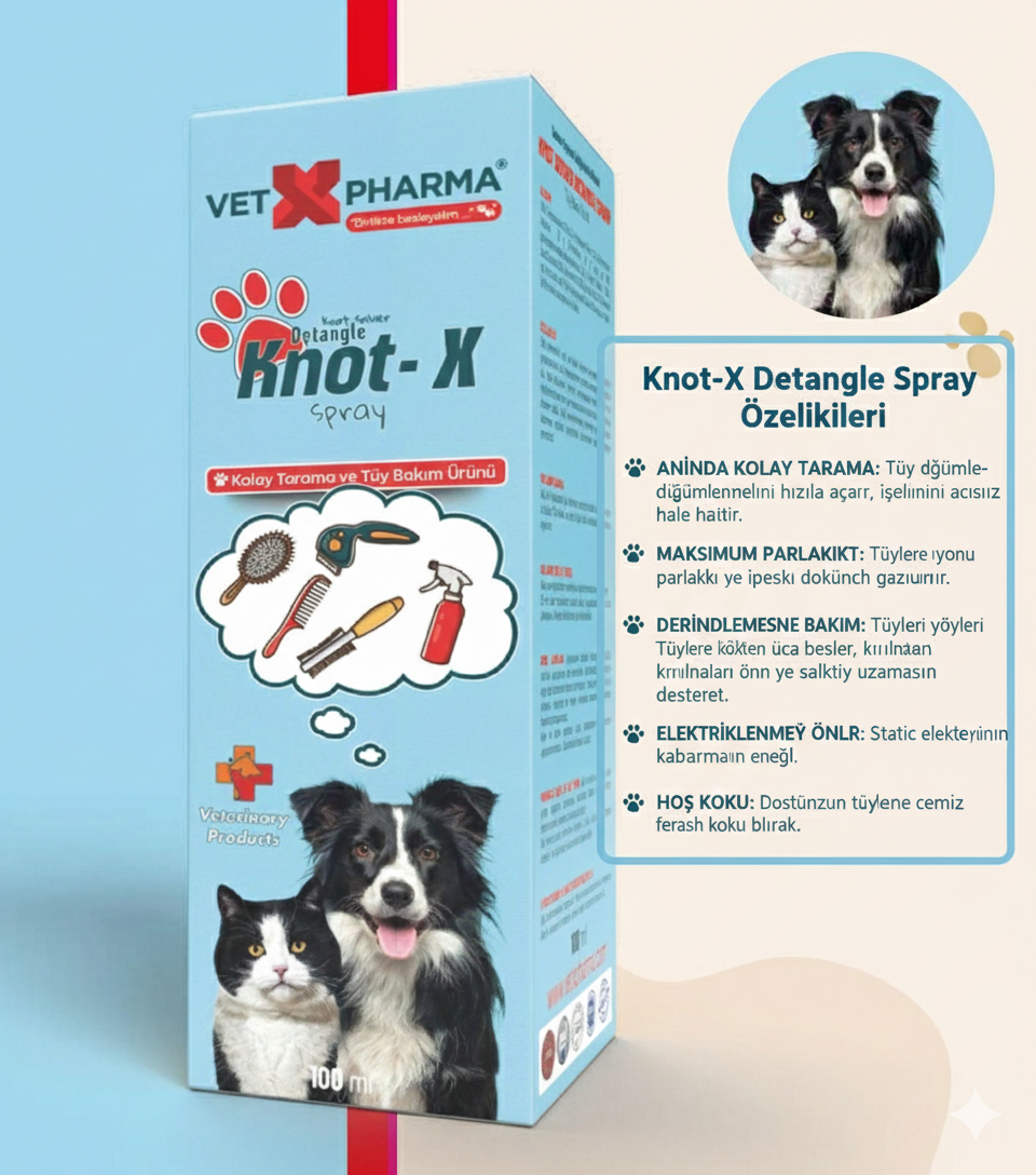 VetXPharma Knot-X Kolay Tarama Ve Bakım Spreyi